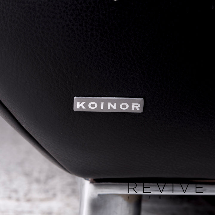Koinor Volare Leder Sofa Schwarz Zweisitzer Couch #10215