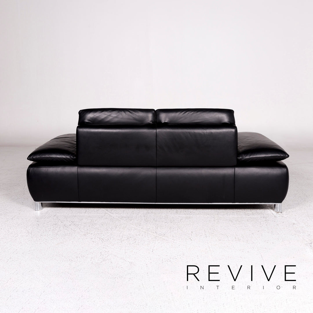 Koinor Volare Leder Sofa Schwarz Zweisitzer Couch #10215