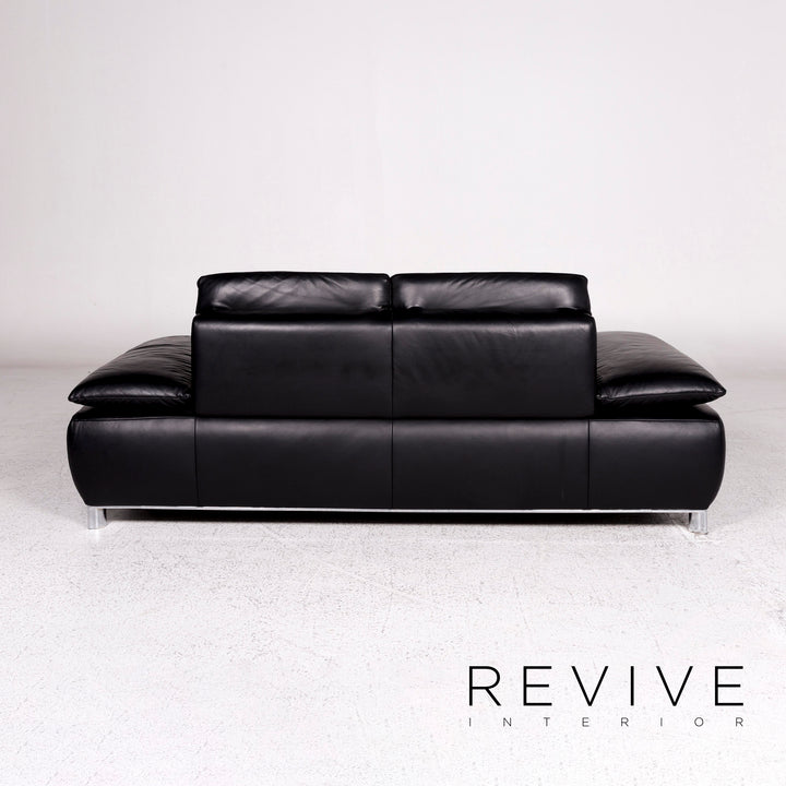 Koinor Volare Leder Sofa Schwarz Zweisitzer Couch #10215