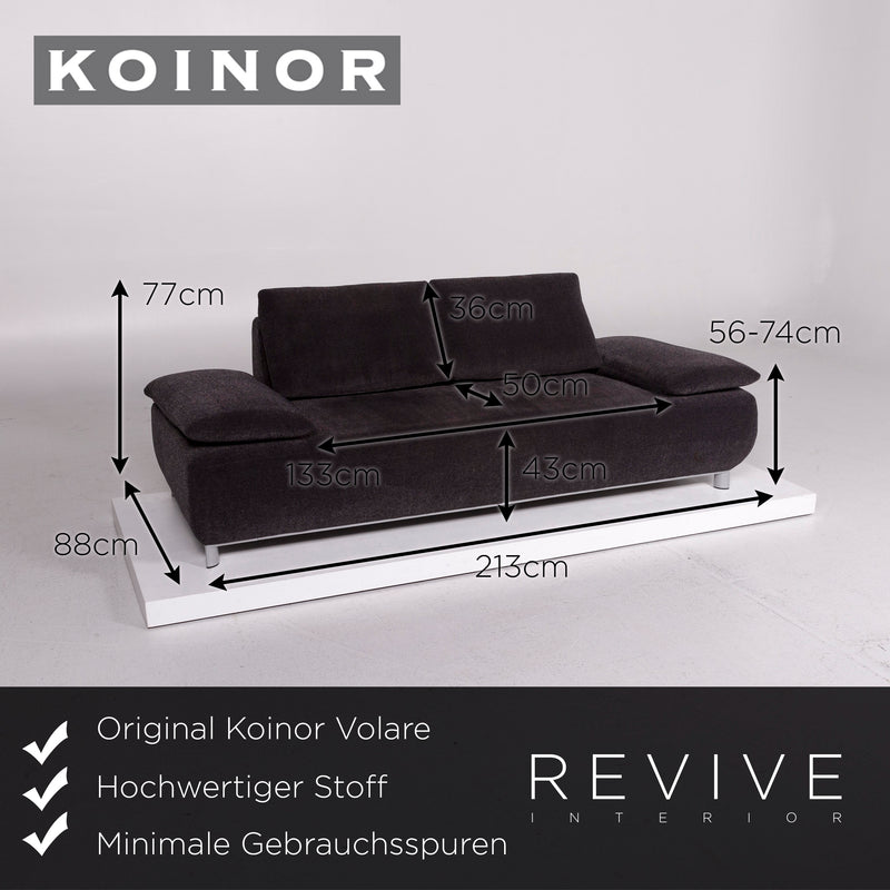Koinor Volare Stoff Sofa Grau Zweisitzer Funktion Couch 