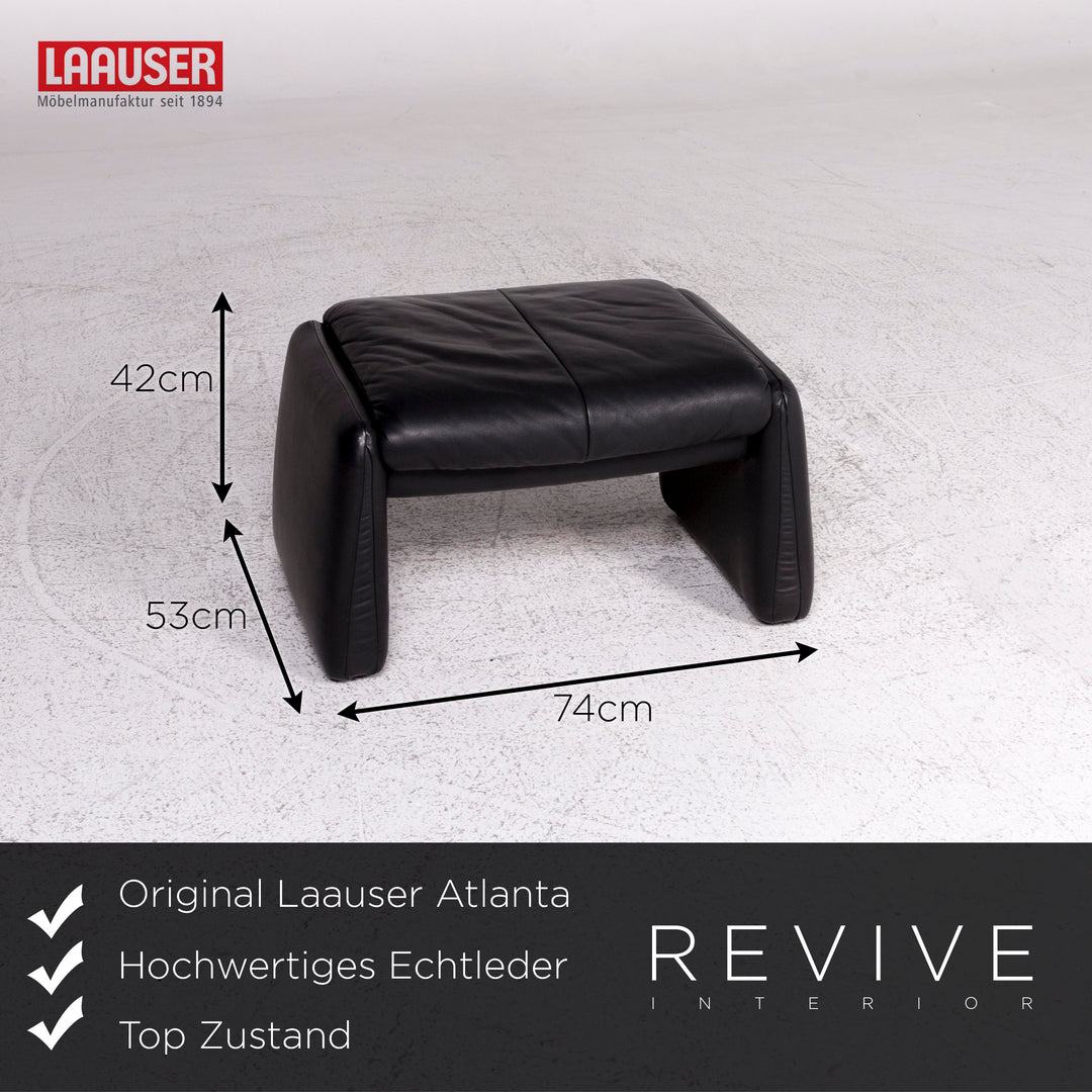 Laauser Atlanta designer leather sofa set 1x three-seater 1x two-seater 1x armchair 1x stool #9637