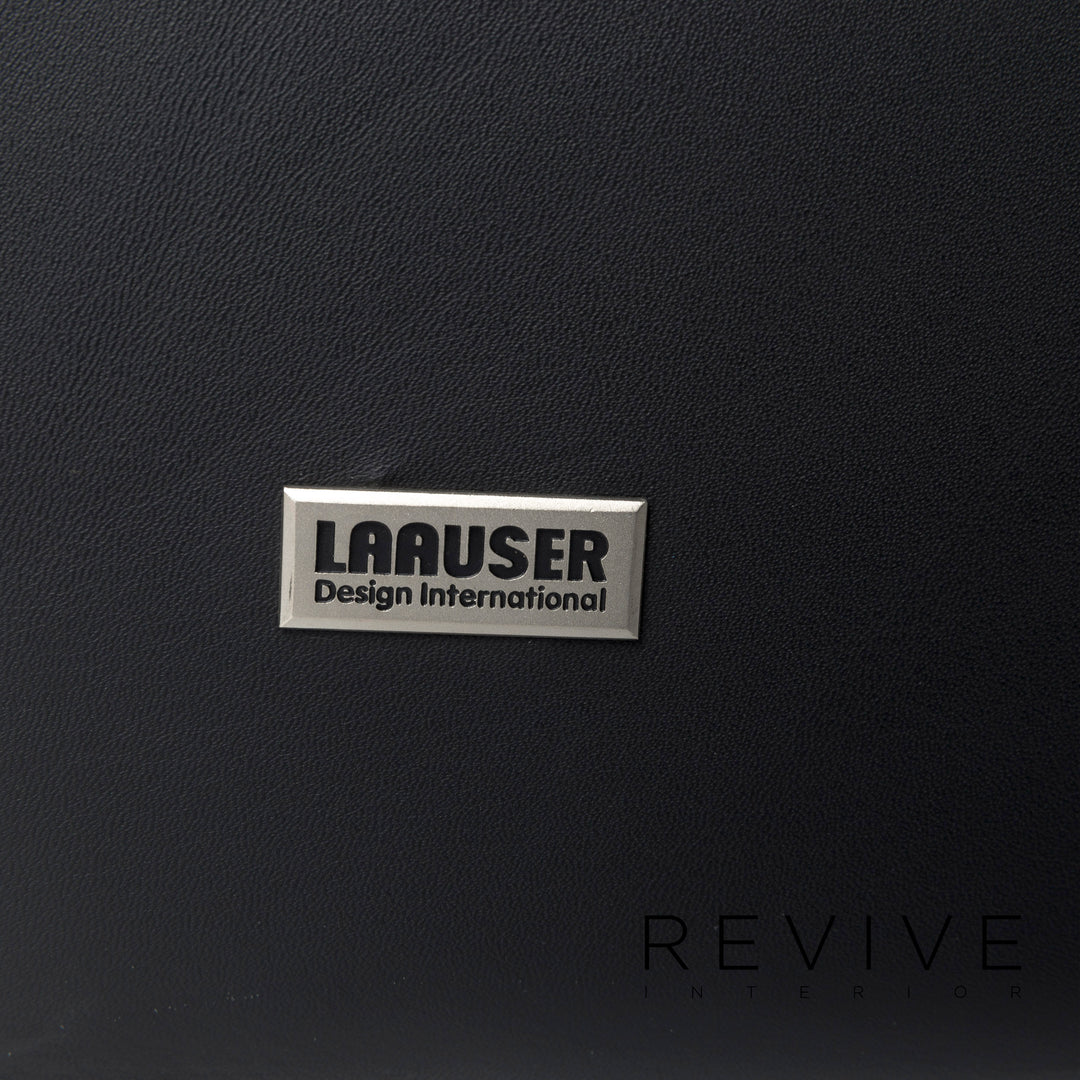 Laauser Atlanta Leather Sofa Black Three Seater #11472