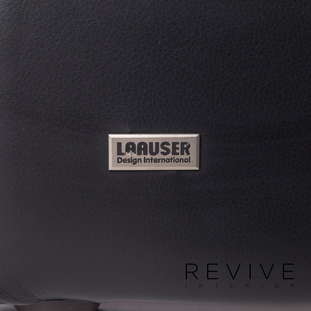 Laauser Atlanta Leather Sofa Black Three Seater #11808