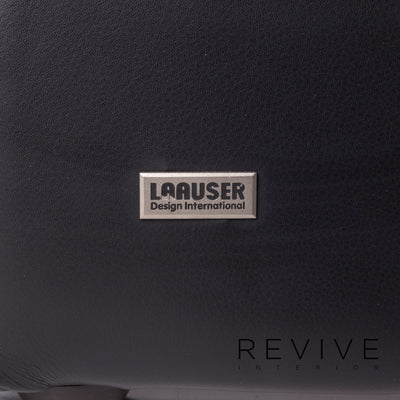 Laauser Atlanta Leder Sofa Schwarz Dreisitzer #11808
