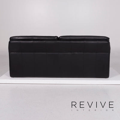 Laauser Atlanta Leder Sofa Schwarz Dreisitzer #11808