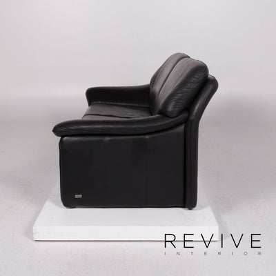 Laauser Atlanta Leder Sofa Schwarz Dreisitzer #11808