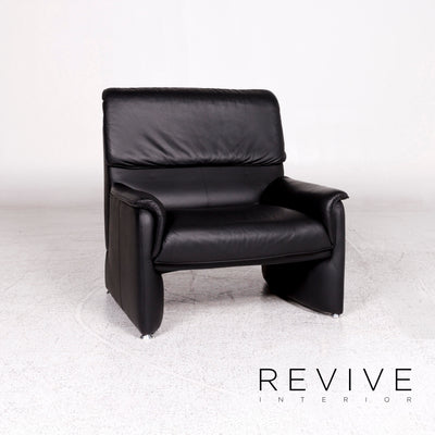 Laauser Leder Sofa Garnitur Schwarz 1x Dreisitzer 1x Zweisitzer 1x Sessel Funktion Couch #10035