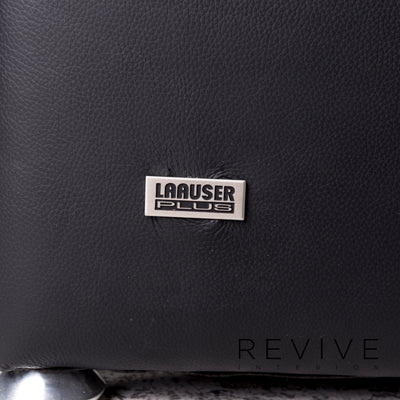 Laauser Leder Sofa Garnitur Schwarz 1x Dreisitzer 1x Zweisitzer 1x Sessel Funktion Couch #10035
