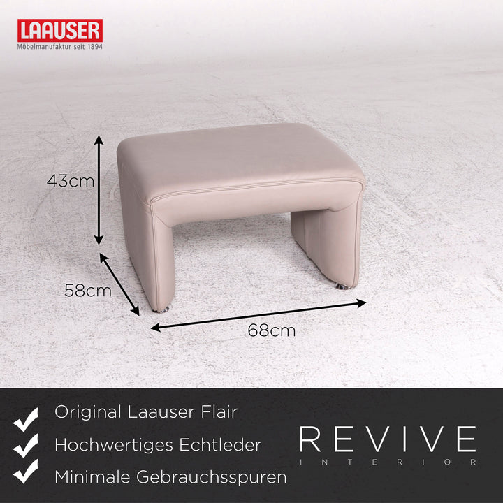 Laauser Flair Leather Stool Gray stool #8969