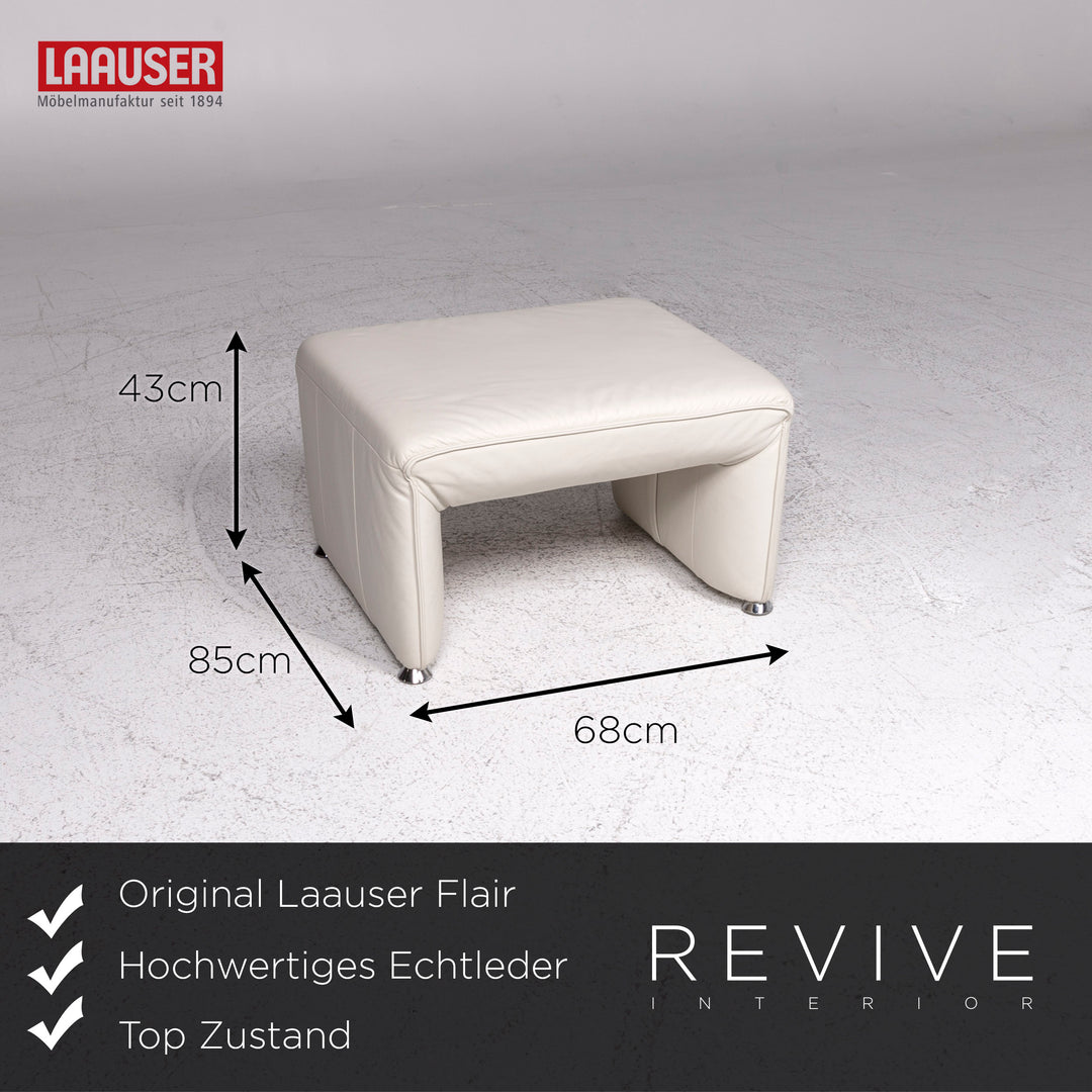 Laauser Flair leather stool grey-white stool #9407
