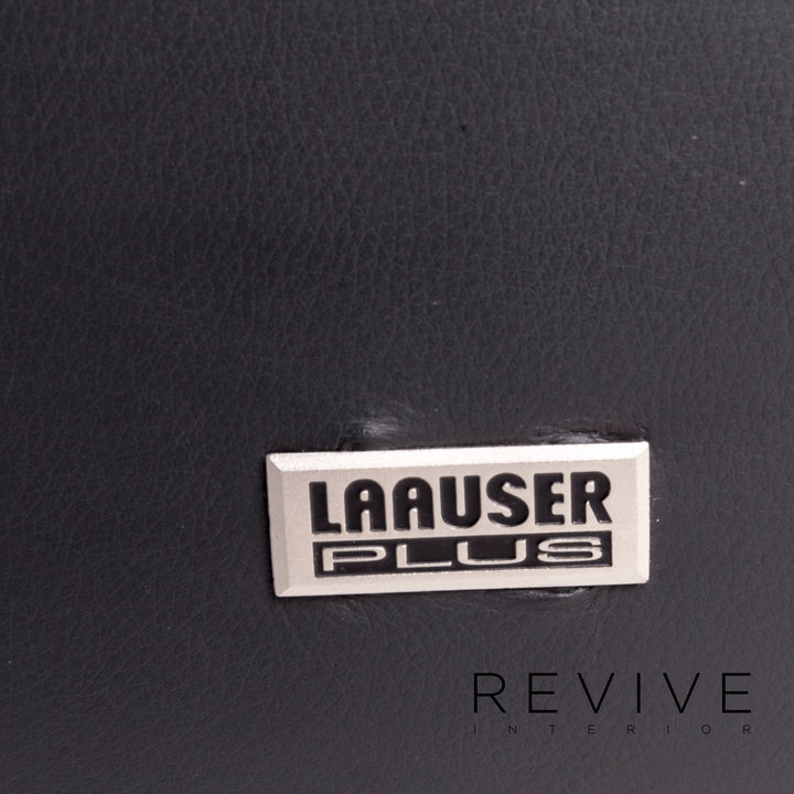 Laauser Flair Designer Leder Sofa Schwarz Echtleder Dreisitzer Couch #8745