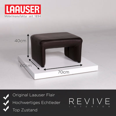 Laauser Flair Leder Braun Sessel Garnitur 2x Sessel 1x Hocker #10627