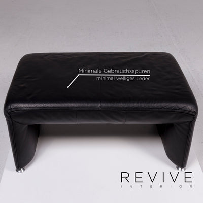 Laauser Leder Hocker Schwarz Schemel #11493
