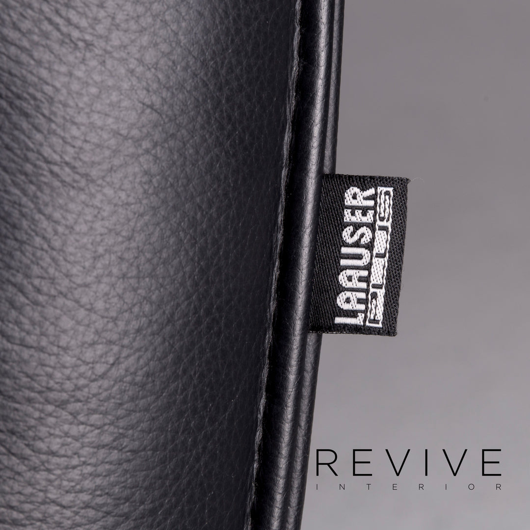 Laauser Leder Sofa Schwarz Zweisitzer Couch #11238