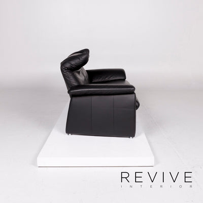 Laauser Leder Sofa Schwarz Zweisitzer Funktion Couch #11365