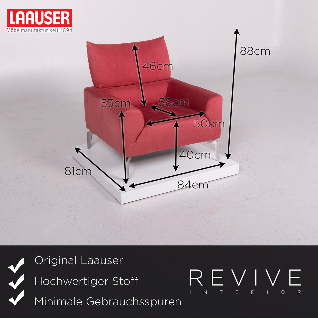 Laauser Stoff Sofa Garnitur Rosé Zweisitzer Sessel #11634