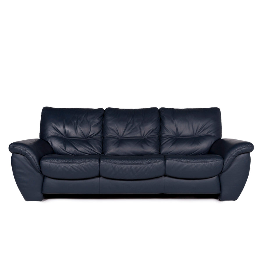 Leder Sofa Petrol Blau Dreisitzer Couch #10379