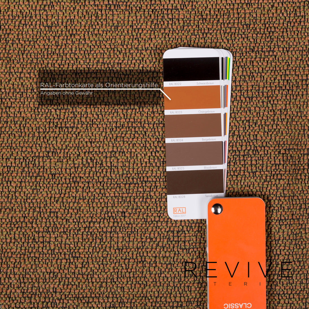 Leolux Archipel designer fabric sofa set green brown 1x three-seater 1x two-seater #9748