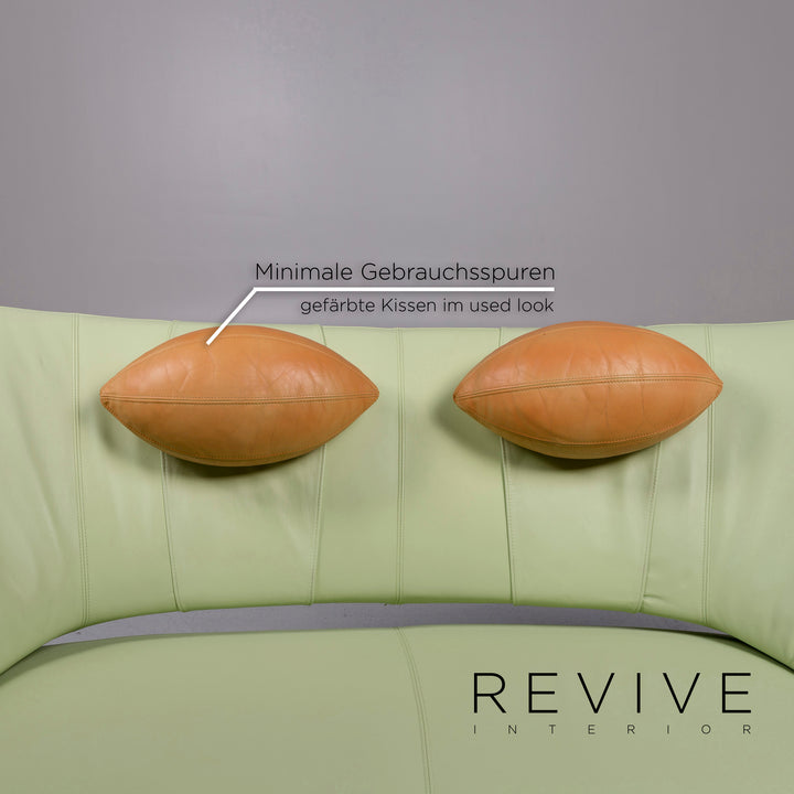 Leolux Danaide Leder Sofa Grün Pistaziengrün Elektrische Funktion Couch #10551