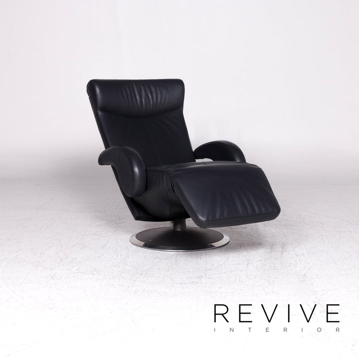 Leolux Designer Leder Sessel Garnitur Blau 1x Sessel Relax Funktion 1x Sessel Massagefunktion #9464