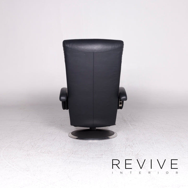 Leolux designer leather armchair set blue 1x armchair relax function 1x armchair massage function #9464