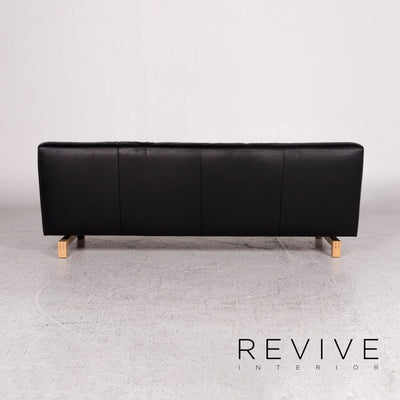 Leolux Leder Sofa Schwarz Dreisitzer Couch #9900