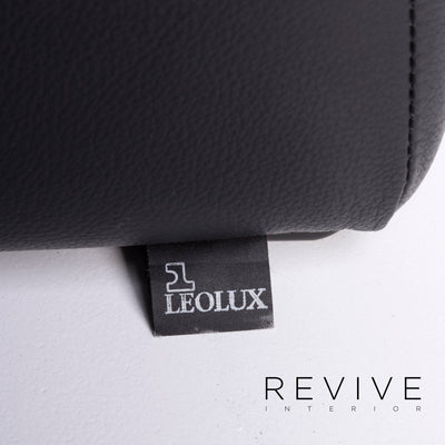 Leolux Echnaton Leder Sessel Schwarz inkl. Hocker #11720