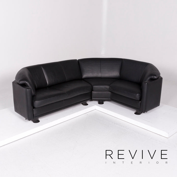 Leolux Leather Corner Sofa Black Sofa Couch Outlet #11085