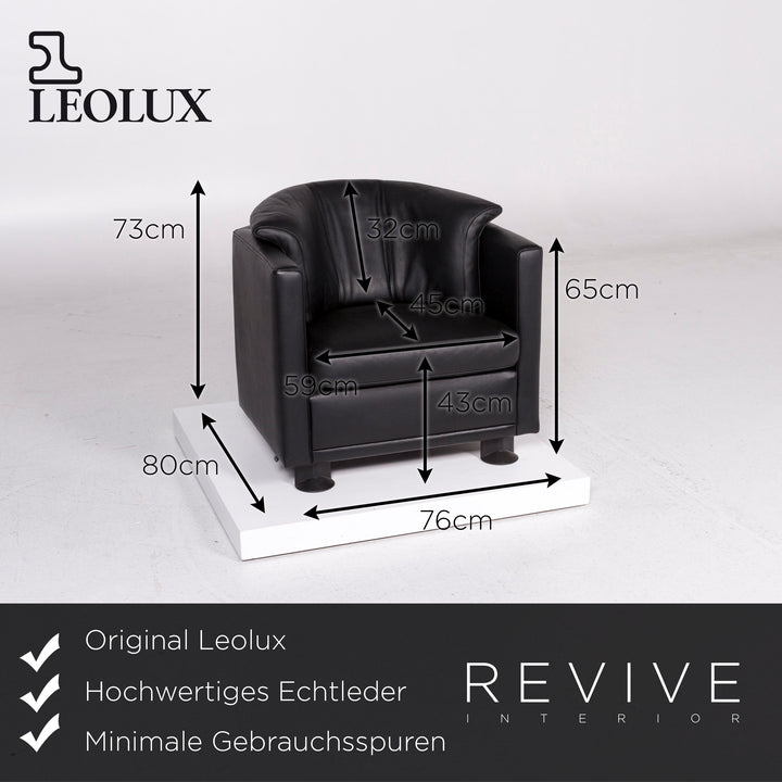 Leolux Leather Armchair Black #11084