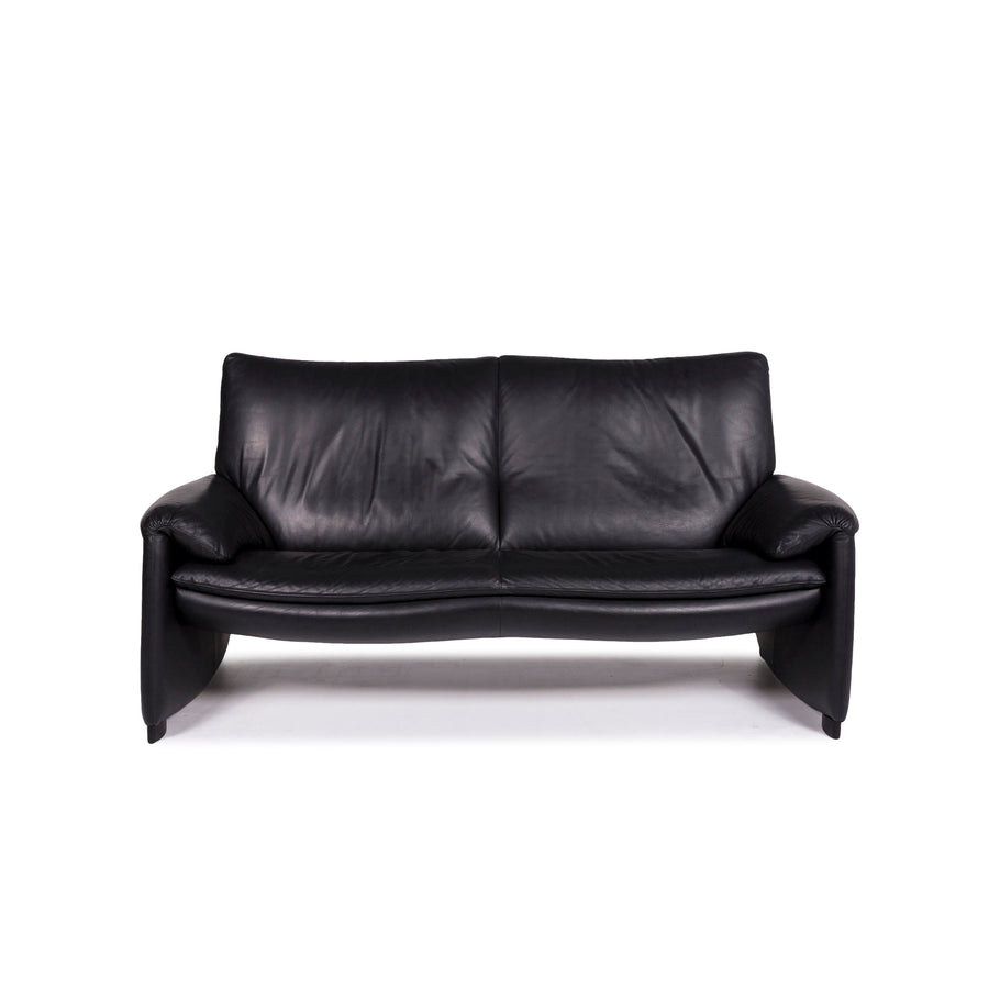 Leolux leather sofa anthracite three-seater couch #11481