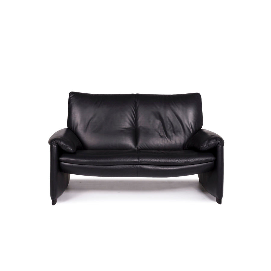 Leolux leather sofa anthracite two-seater couch #11482
