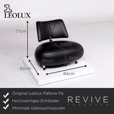 Leolux Pallone Pa Leder Sessel Schwarz Stuhl #10918