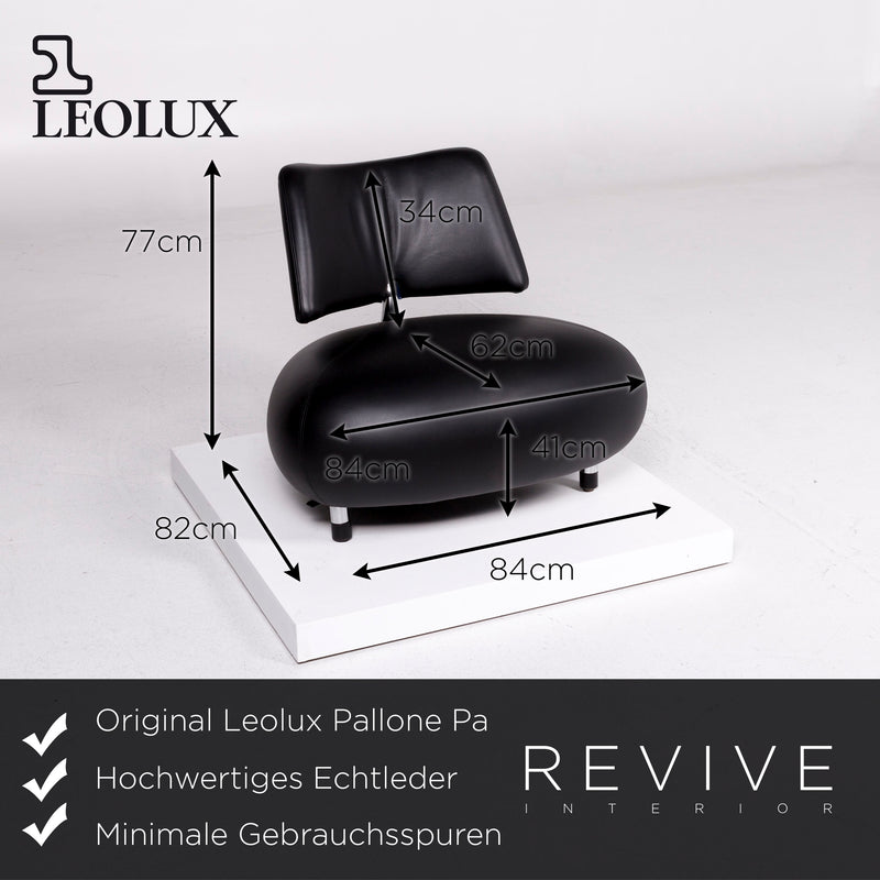 Leolux Pallone Pa Leder Sessel Schwarz Stuhl 