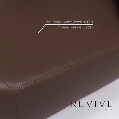 Leolux Pupilla Leder Sofa Garnitur Braun Zweisitzer Liege #11633
