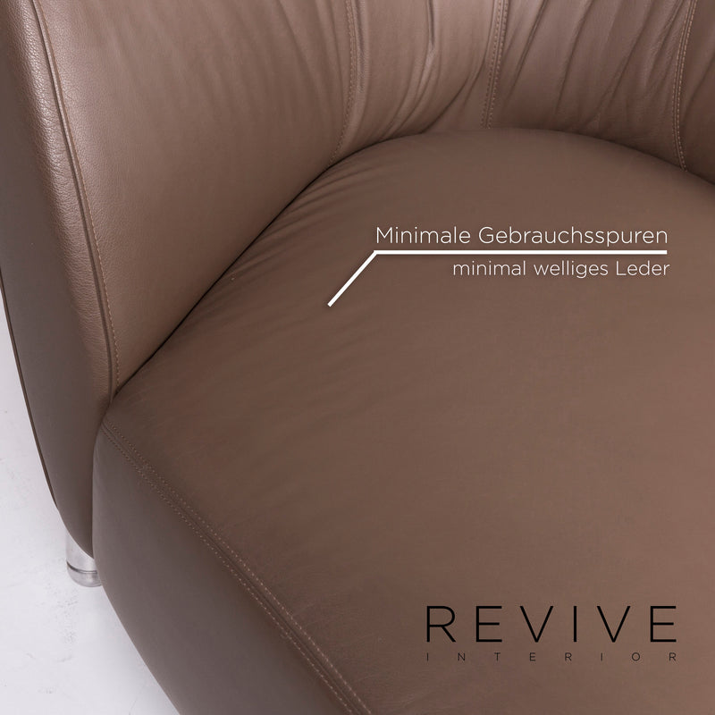 Leolux Pupilla Leder Sofa Garnitur Braun Zweisitzer Liege 
