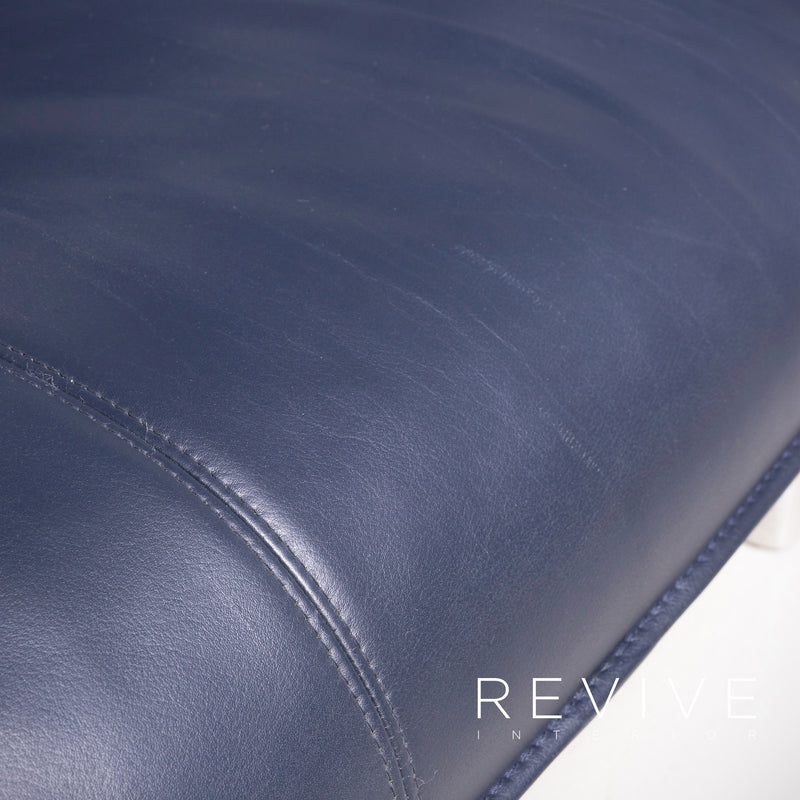 Leolux Tango Leder Sofa Blau Echtleder Zweisitzer Couch 