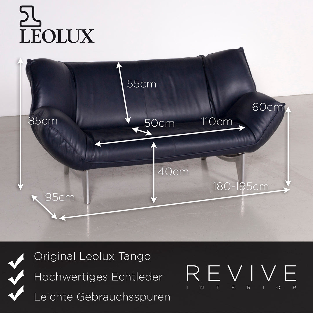 Leolux Tango leather sofa blue genuine leather two-seater couch #7177