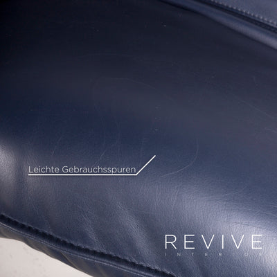 Leolux Tango Leder Sofa Blau Echtleder Zweisitzer Couch #7177
