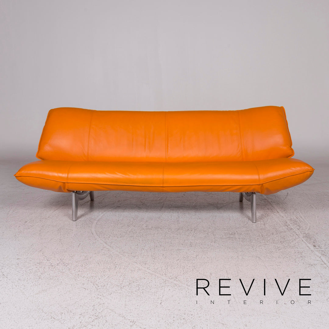 Leolux Tango Leder Sofa Orange Zweisitzer #9998