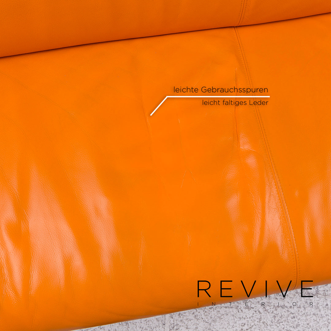 Leolux Tango Leder Sofa Orange Zweisitzer #9998