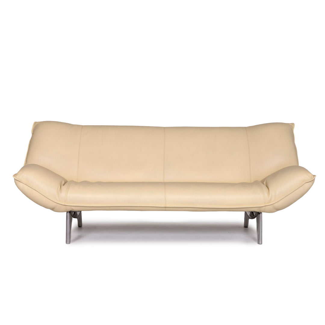 Leolux Tango Leder Sofa Beige Dreisitzer Funktion Couch #10445