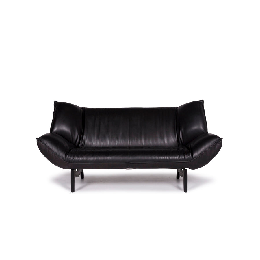 Leolux Tango Leder Sofa Schwarz Zweisitzer Funktion Couch #10887