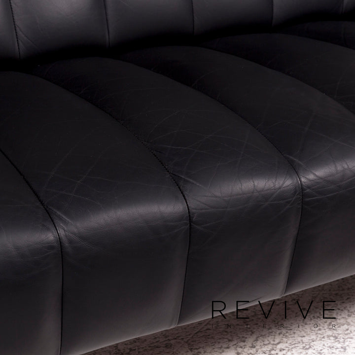 Leolux Wizard Leder Sofa Schwarz Zweisitzer Couch #10249