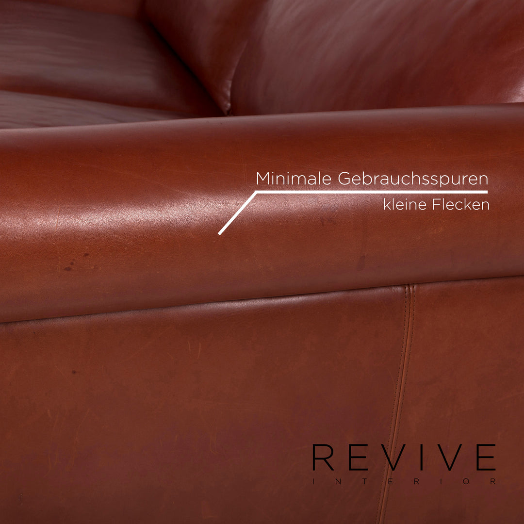 Machalke Amadeo Designer Leder Sofa Garnitur Braun 2x Zweisitzer #9957