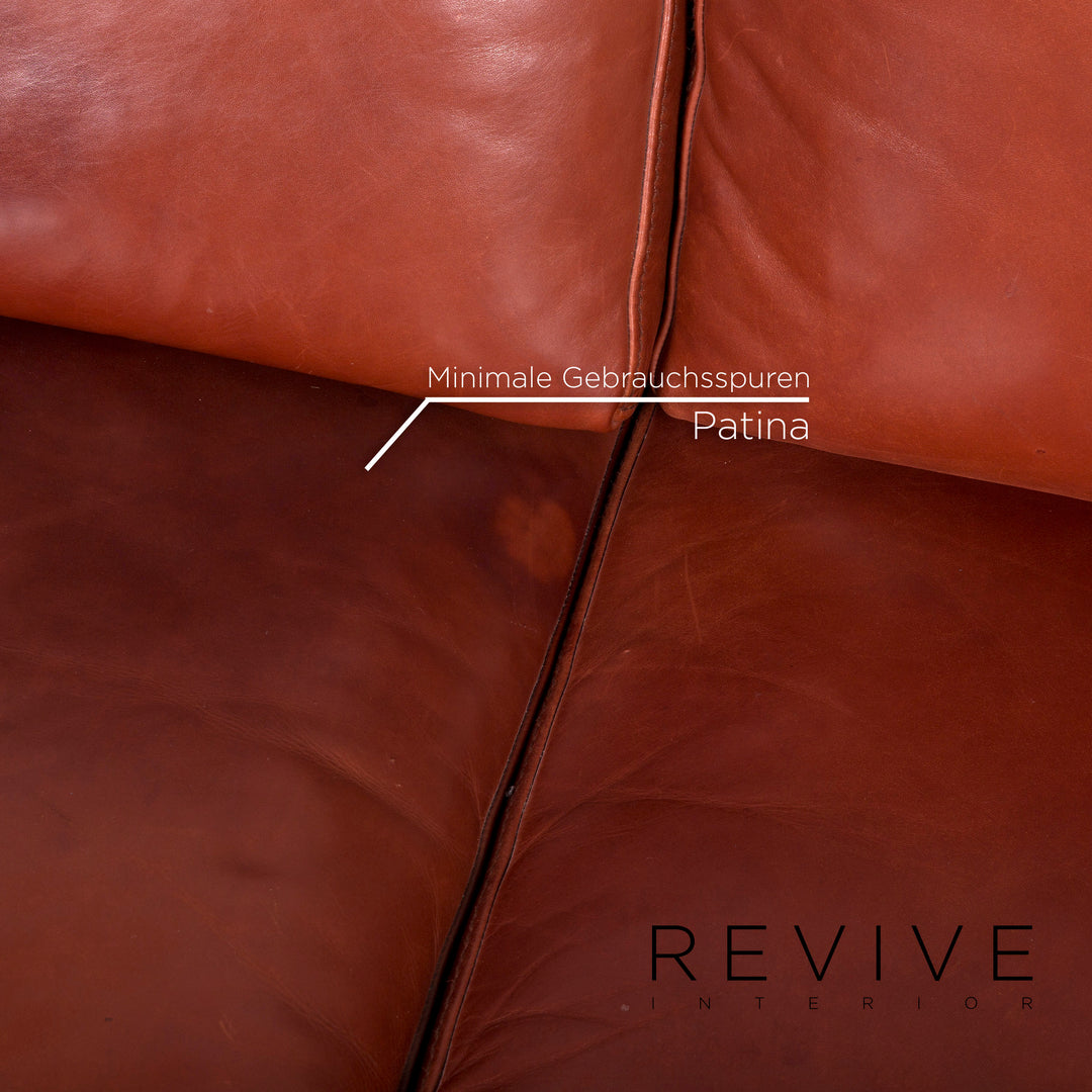 Machalke Amadeo Designer Leder Sofa Garnitur Braun 2x Zweisitzer #9957