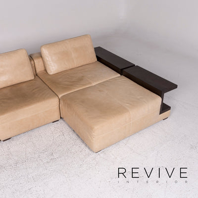Machalke Leder Ecksofa Beige Sofa Funktion Couch #9674