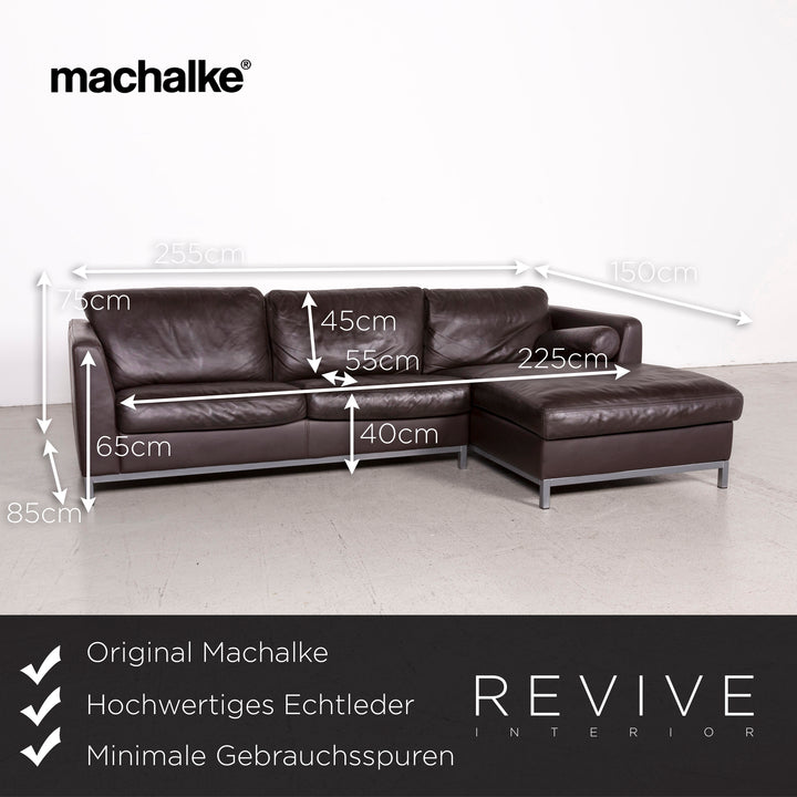 Machalke Designer Leder Ecksofa Braun Echtleder Sofa Couch #7942