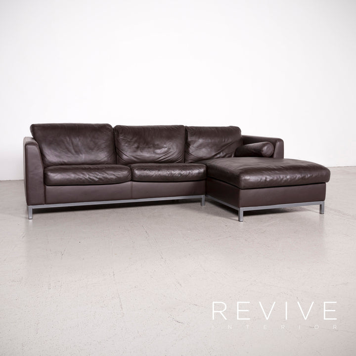 Machalke Designer Leather Corner Sofa Brown Real Leather Sofa Couch #7942