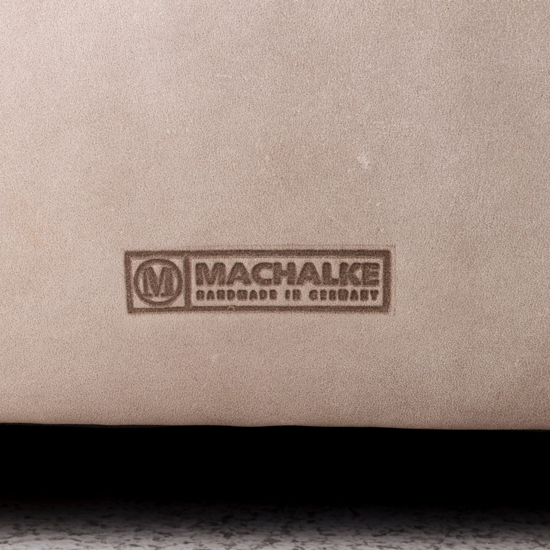 Machalke Leder Sofa Garnitur Braun Beige  1x Dreisitzer 1x Sessel #9615