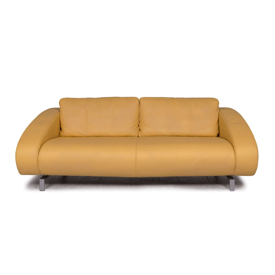 Machalke Leather Sofa Yellow Two Seater #10165